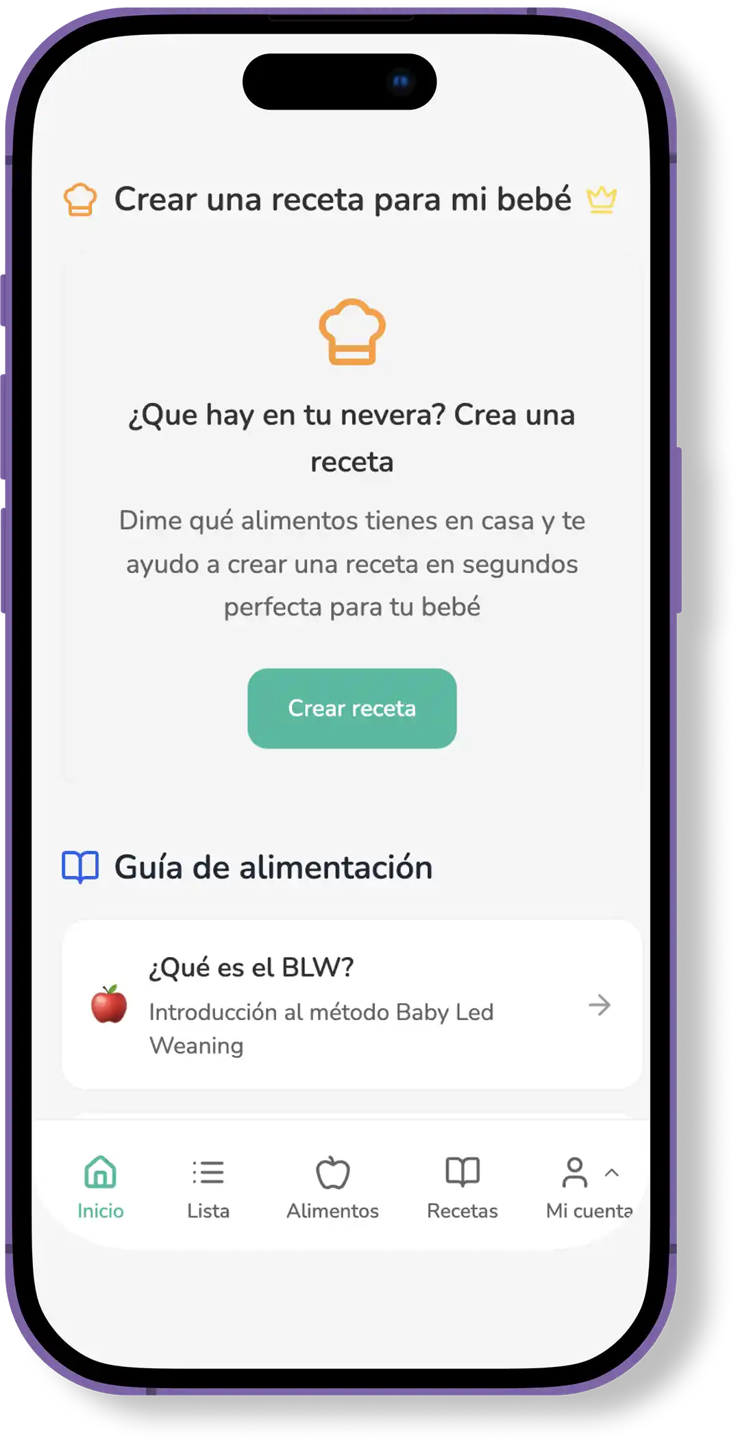 APP BLW BEBE Crear Recetas APP BLW BEBE Crear Recetas