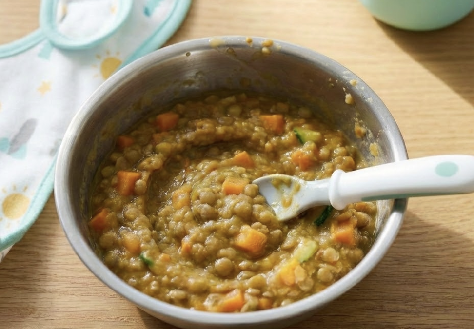 Lentejas de verduras para bebés