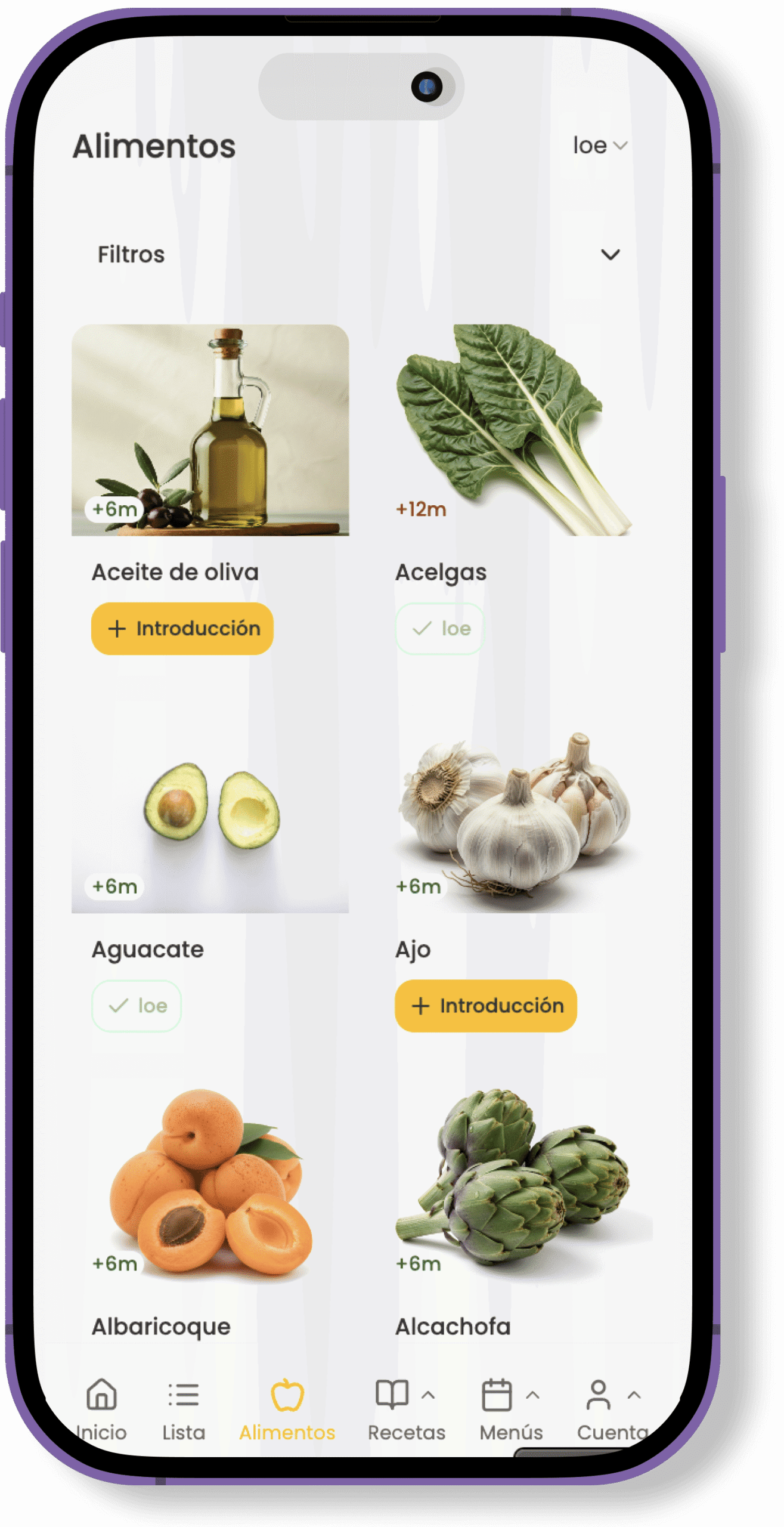 APP BLW BEBE Alimentos