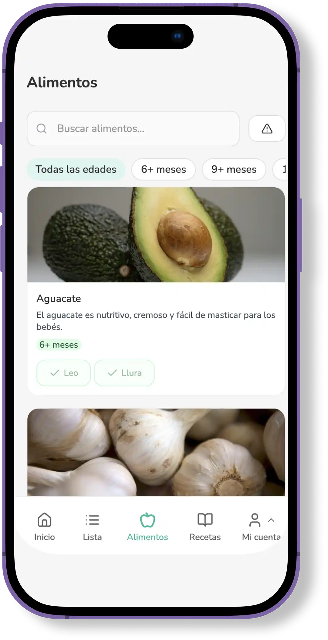 Alimentos APP BLWbebe
